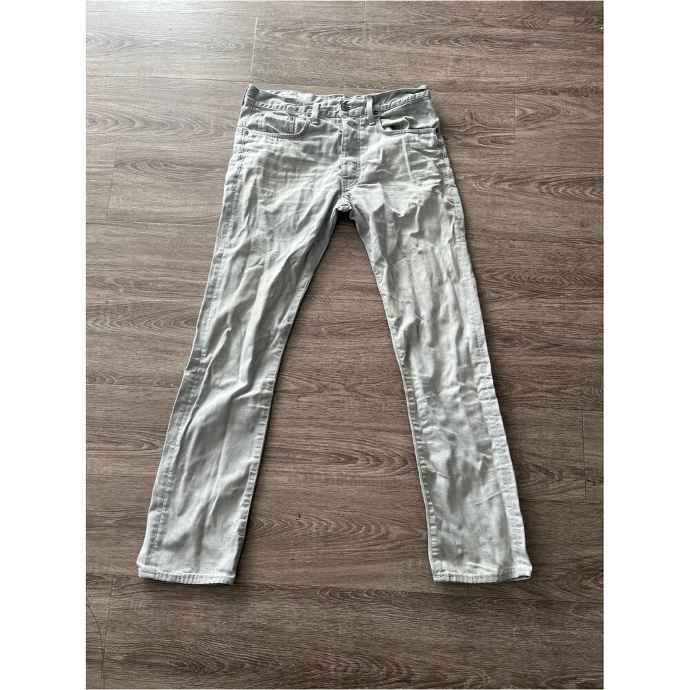 G-Star Raw 3301 Slim Fit Jeans Mens 34x32 Light Gray Straight Leg Cotton Denim